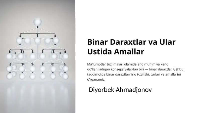 Binar Daraxtlar va Ular Ustida Amallar