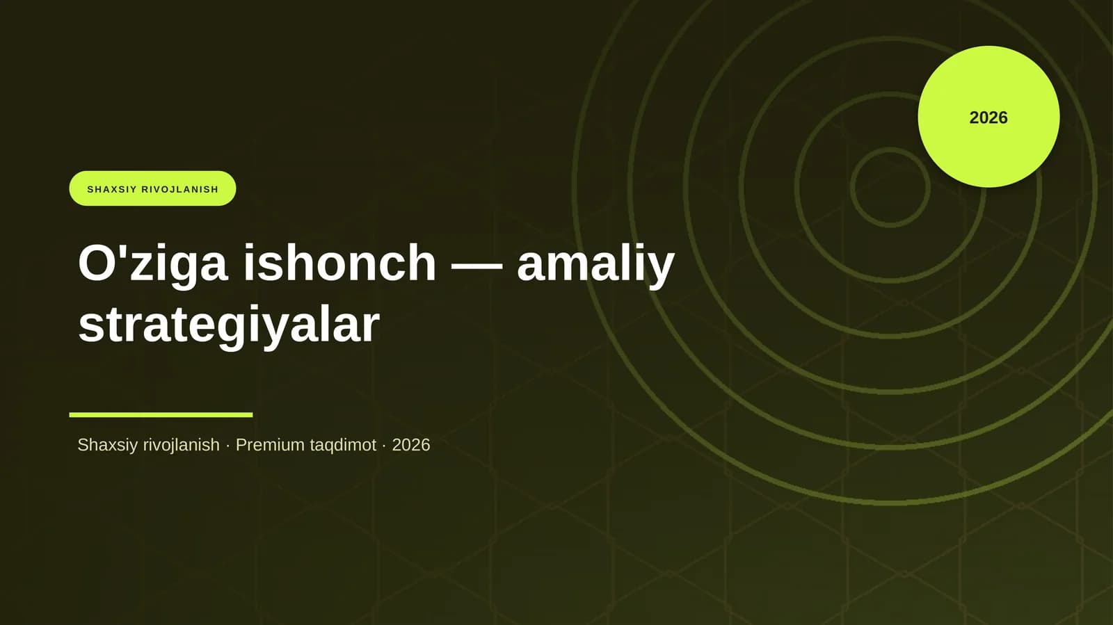 O'ziga ishonch — amaliy strategiyalar