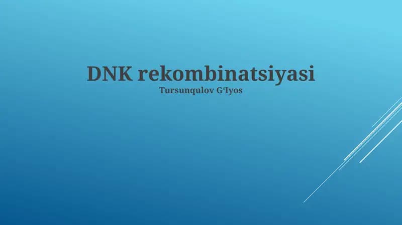 DNK rekombinatsiyasi