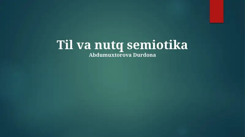 Til va nutq semiotika