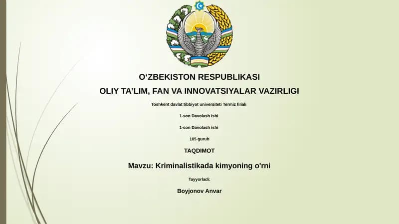 Kimyo kriminalistikada