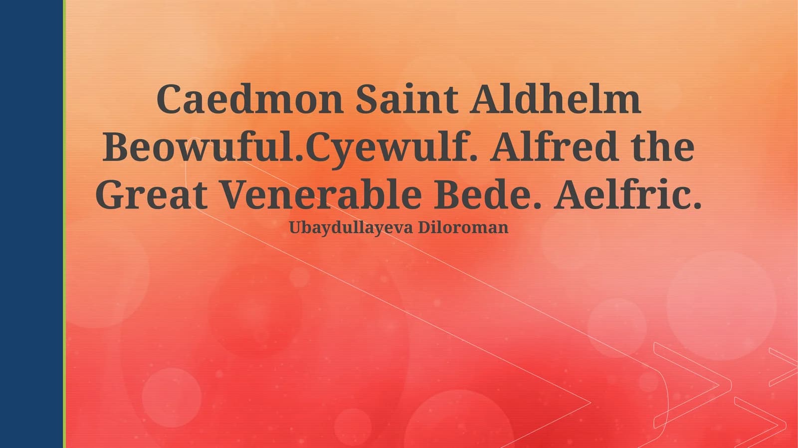 Anglo-Saxon Literary Giants: An Overview