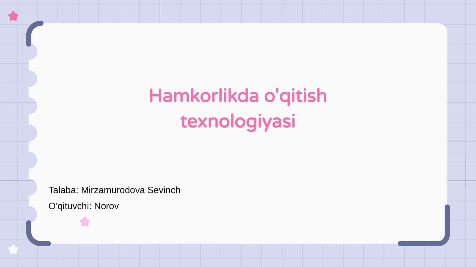 Hamkorlikda o'qitish texnologiyasi