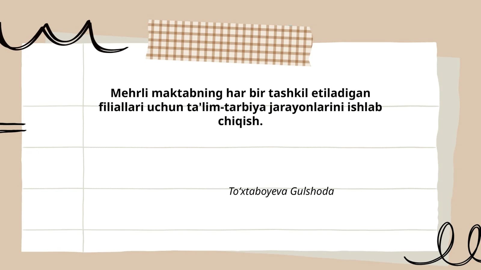 Ta'lim va tarbiya jarayonlarini rejalashtirish