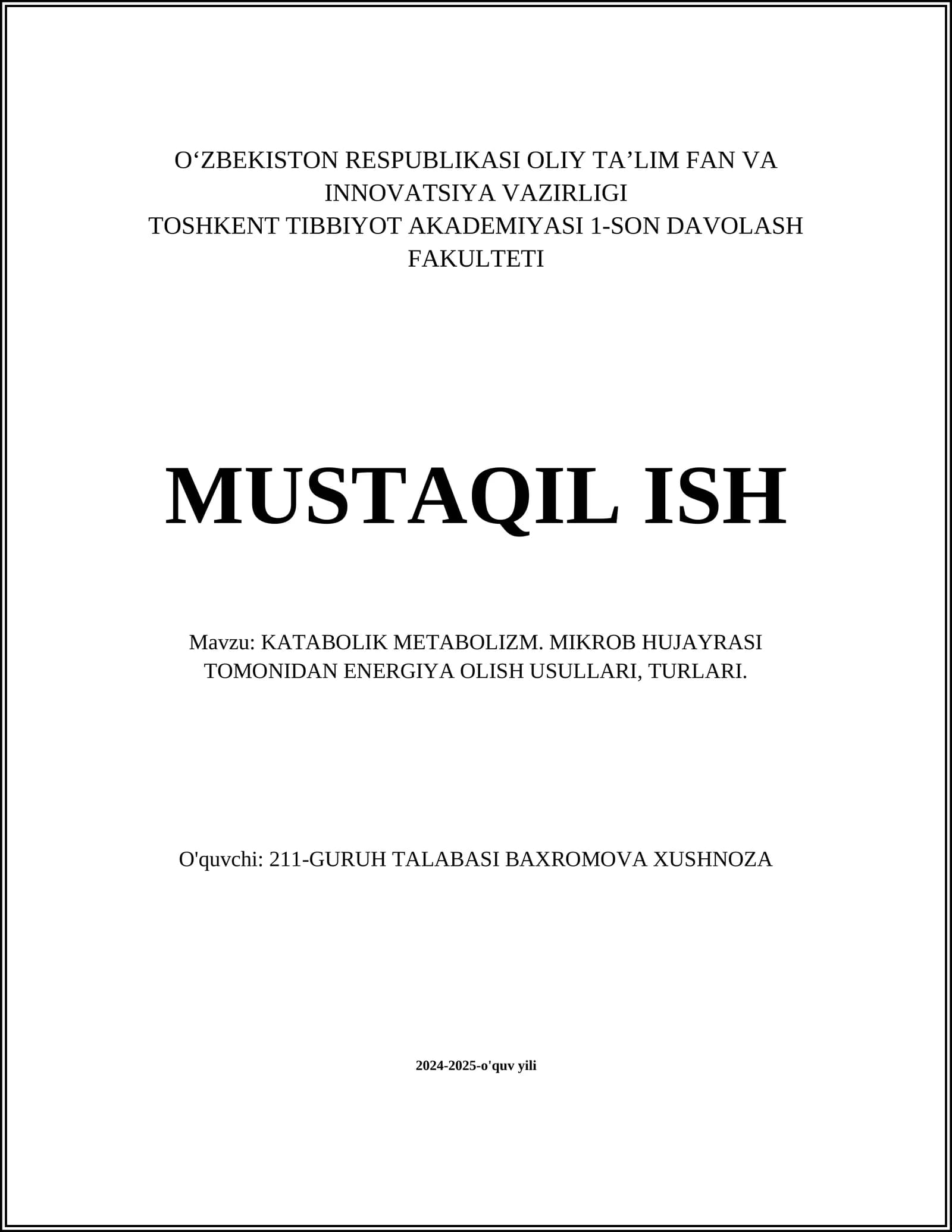 KATABOLIK METABOLIZM