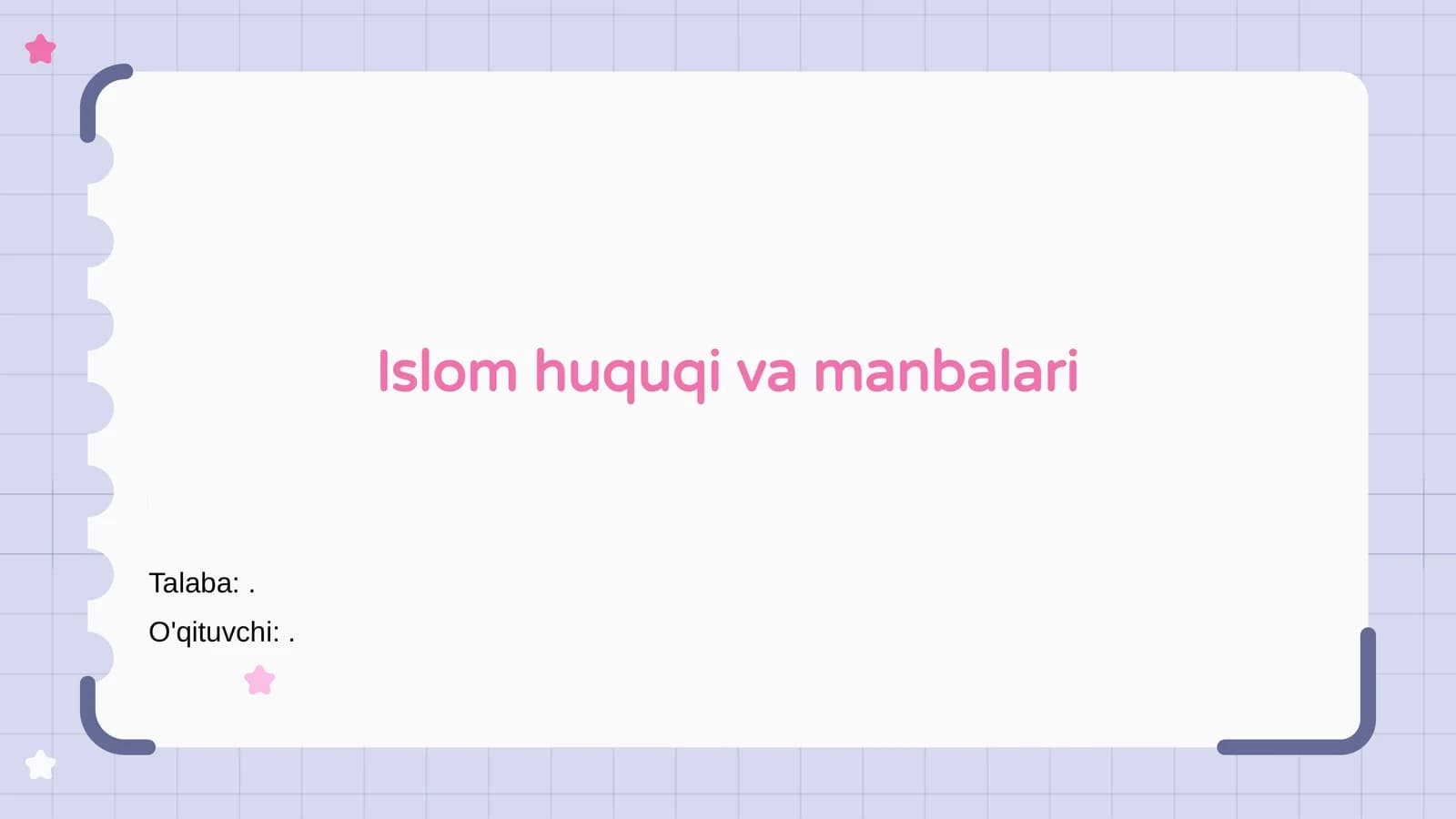 Islom huquqi va manbalari