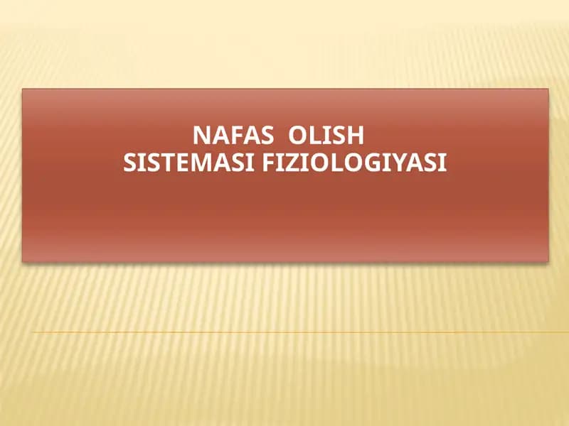 Nafasolish sistemasifiziologiyasi