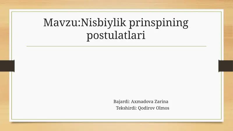 Nisbiylik prinsipi
