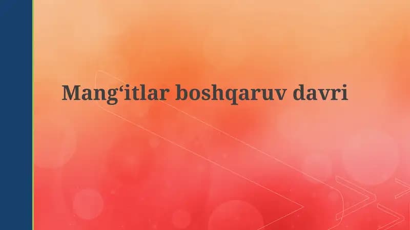 Mangʻitlarboshqaruvdavri