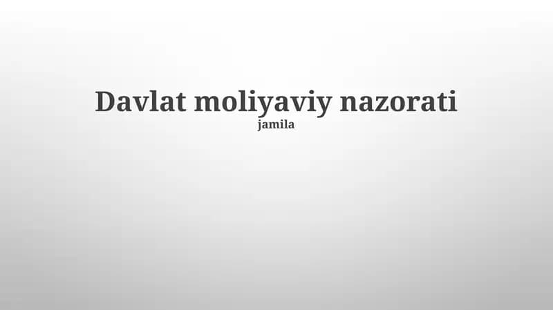 Davlat Moliya Nazorati