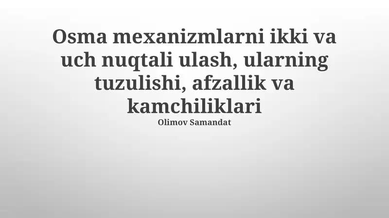 Osma mexanizmlar