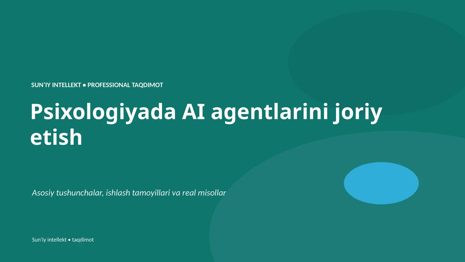 SUNʼIY INTELLEKT • PROFESSIONAL TAQDIMOT