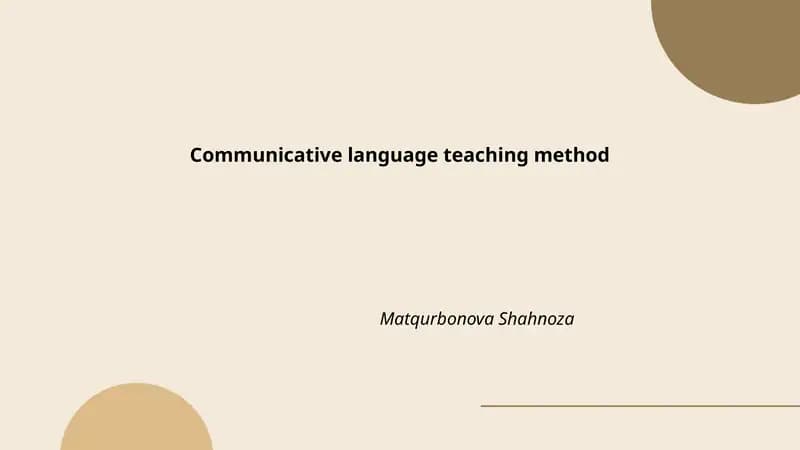 Communicative language teaching method