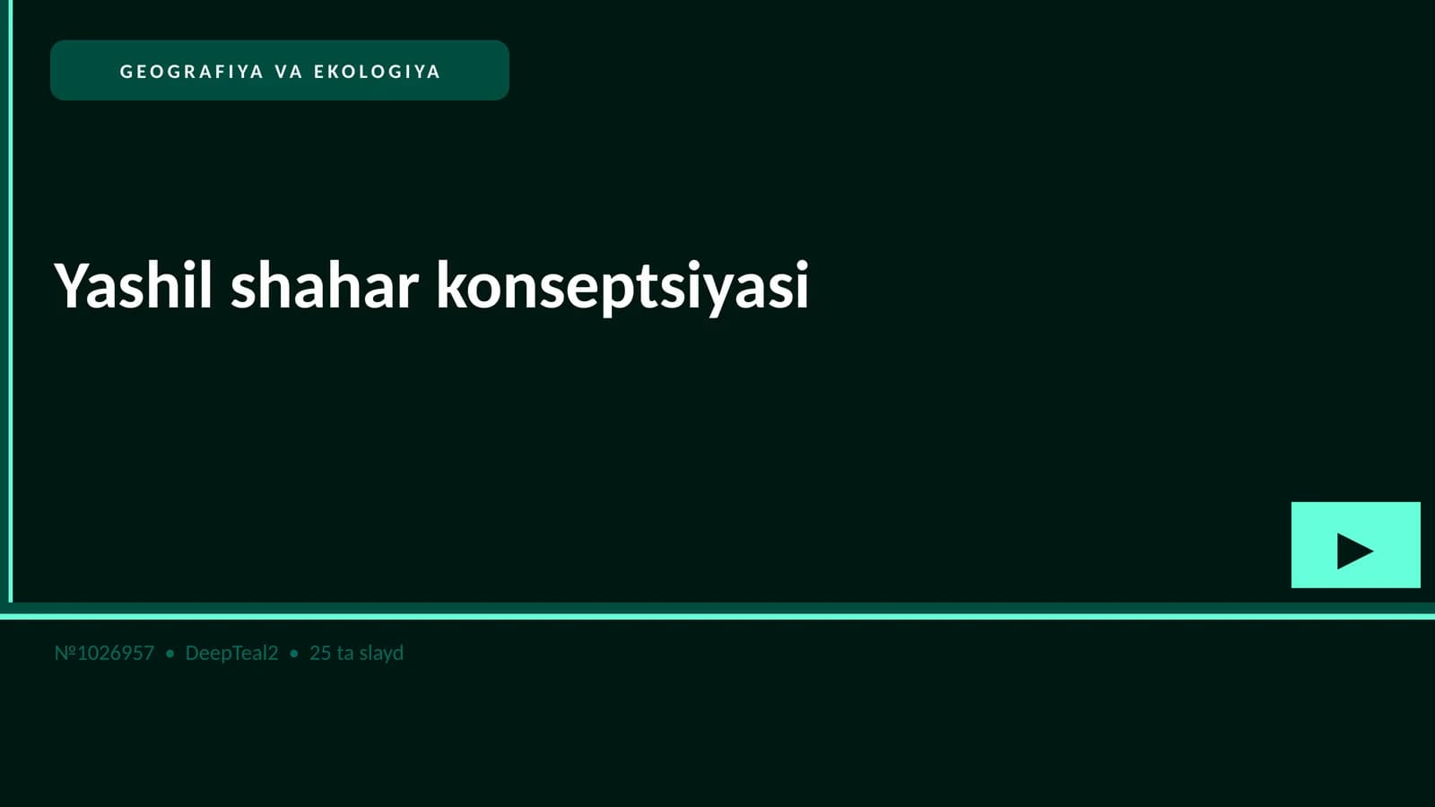 GEOGRAFIYA VA EKOLOGIYA