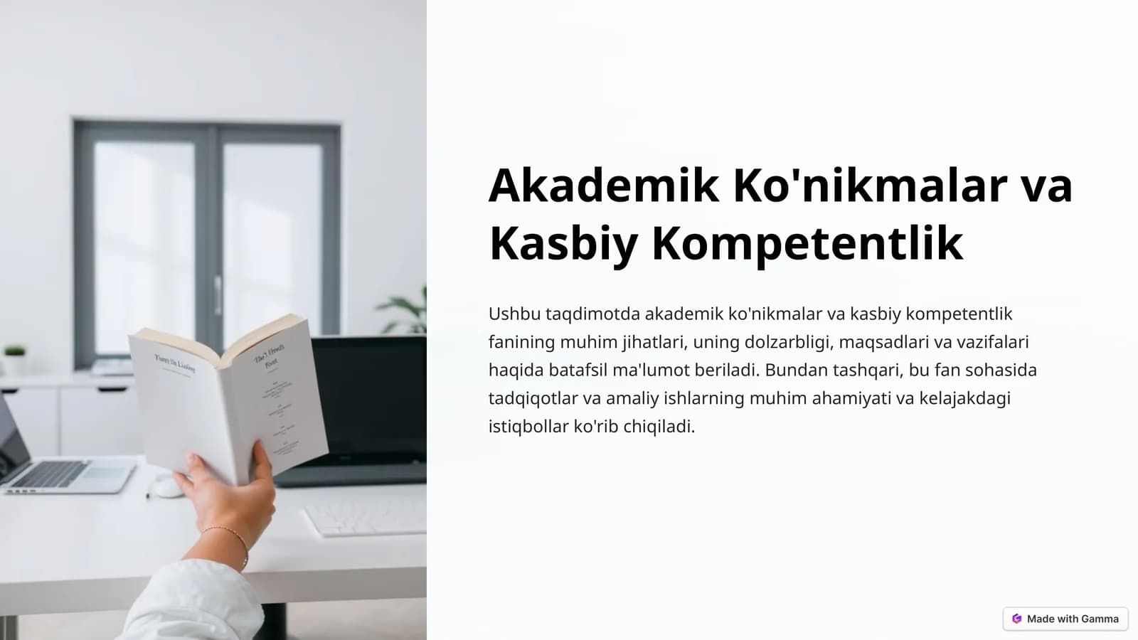 Akademik Ko'nikmalar va Kasbiy Kompetentlik