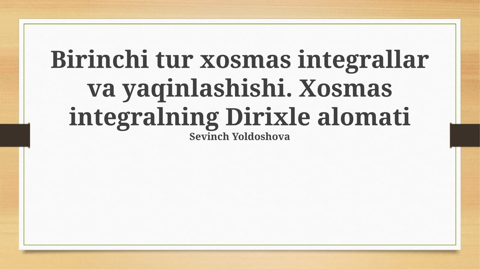 Dirixle mezoni, absolyut yig'ilmaydigan integrallar