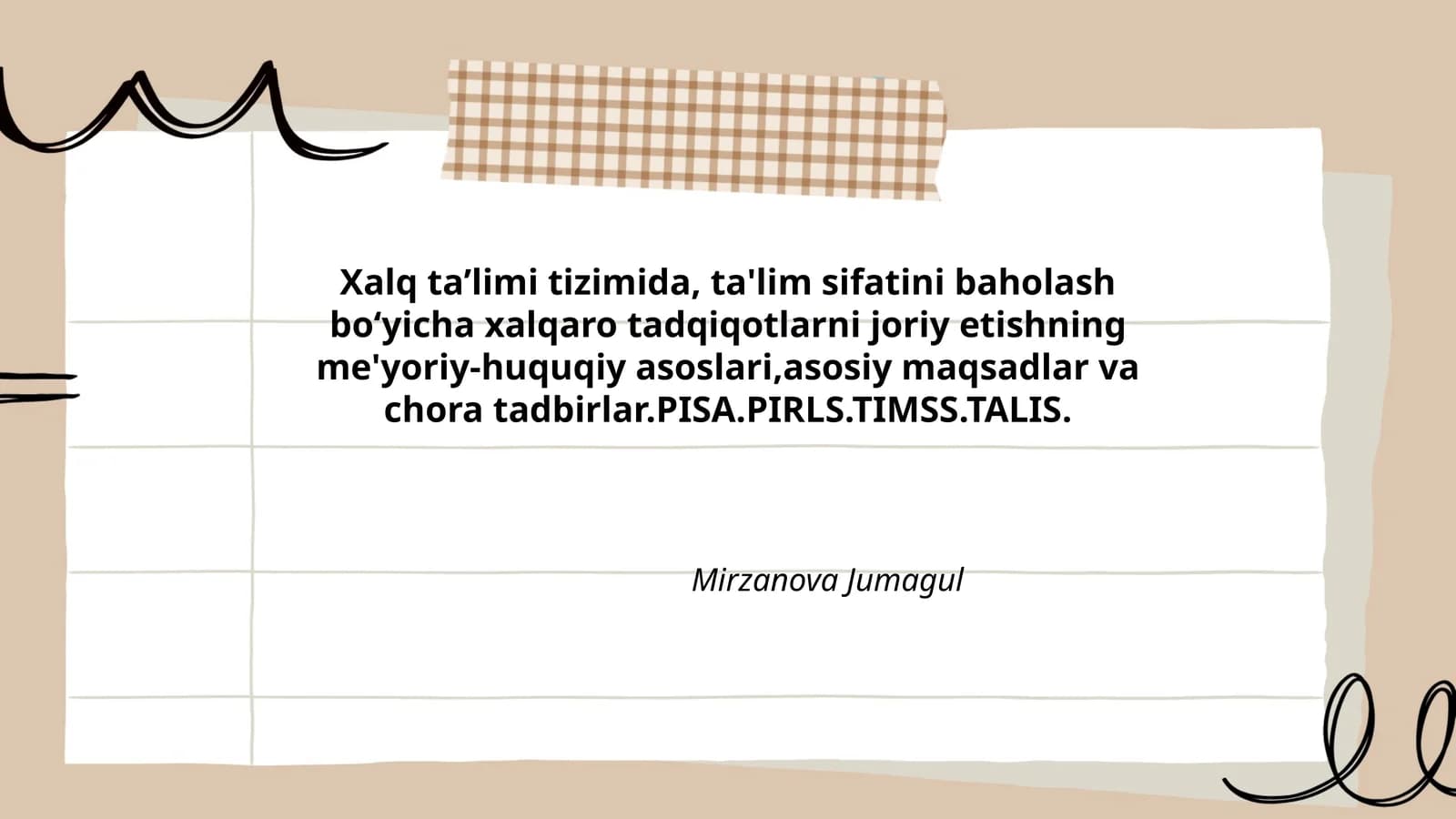 Mirzanova Jumagul