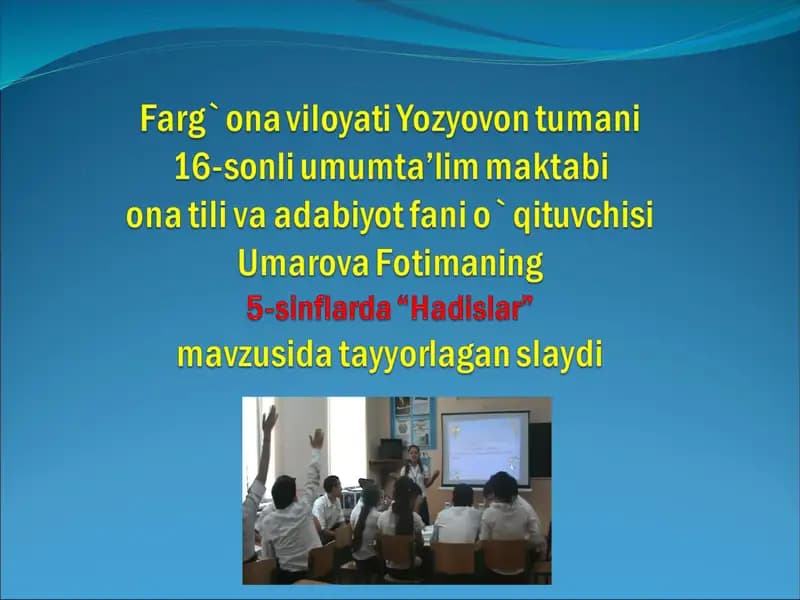 "Darsga qanday kayfiyatbilan kirdingiz?"