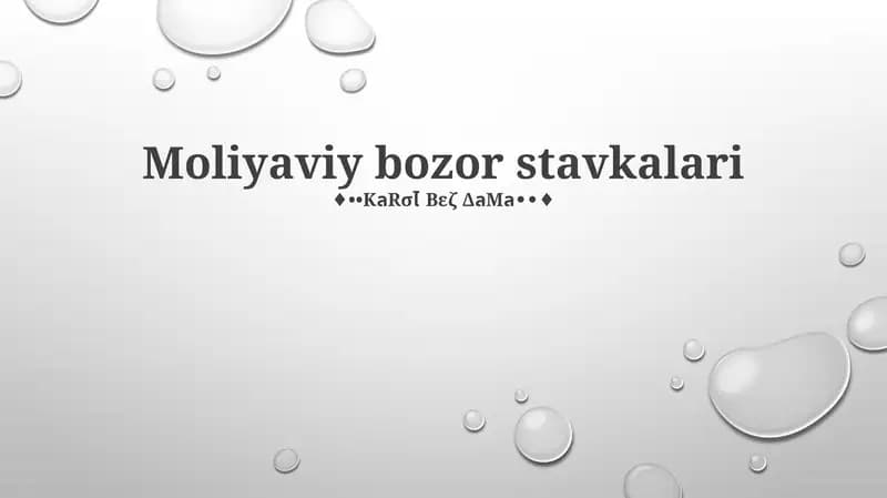 Moliyaviy bozor stavkalari
