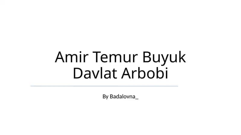 Amir Temur Buyuk Davlat Arbobi