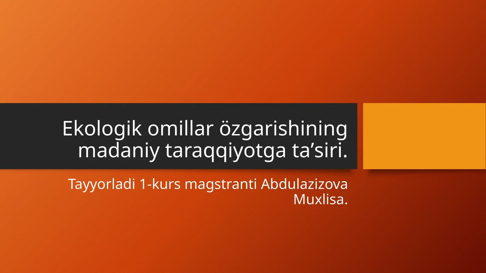 Ekologik omillar özgarishi
