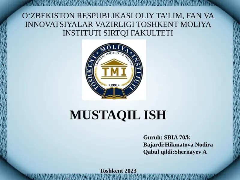 Adabiyotlar va xujjatlarni o'rganish