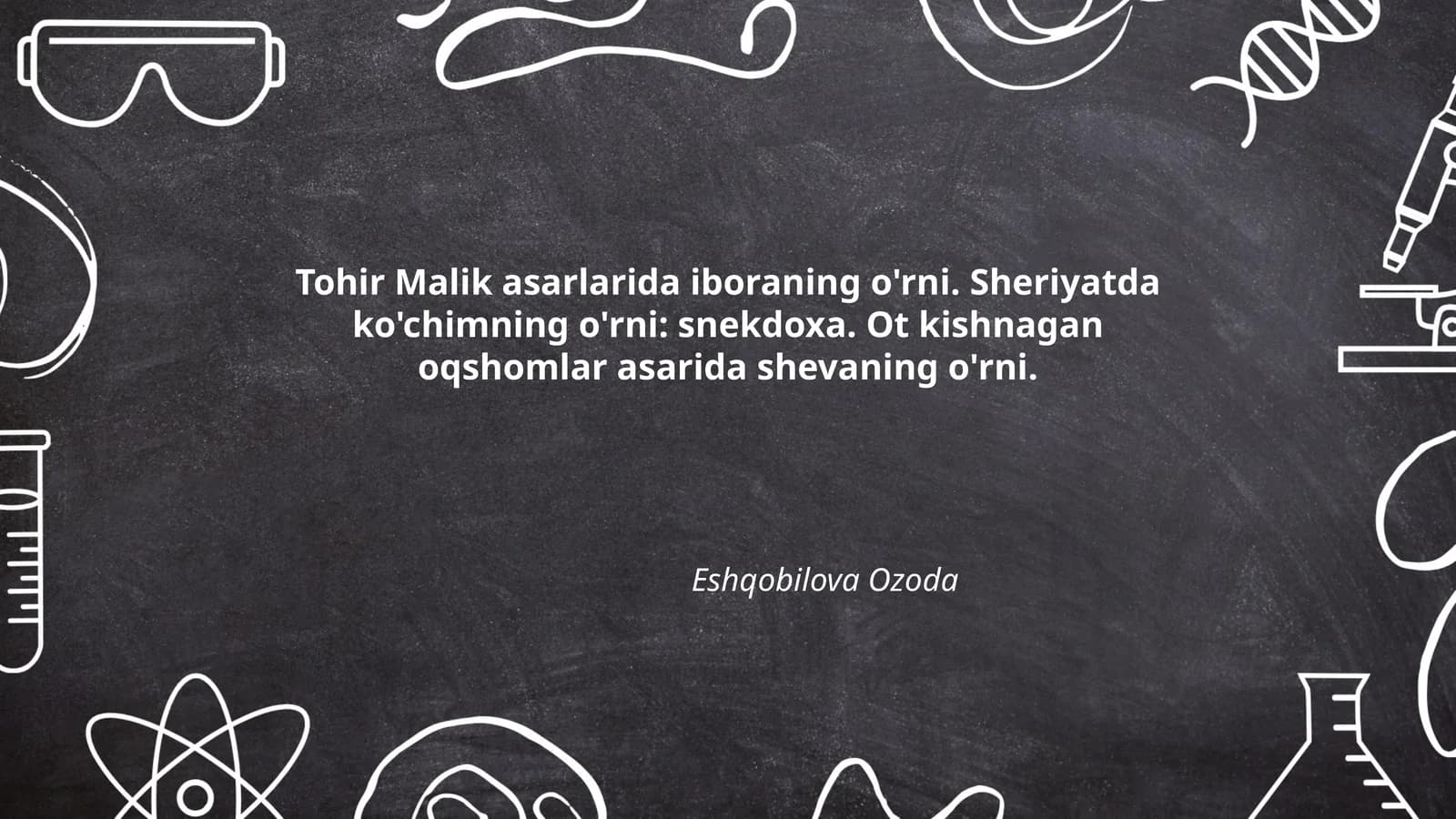 Tohir Malik asarlarida iboraning o'rni