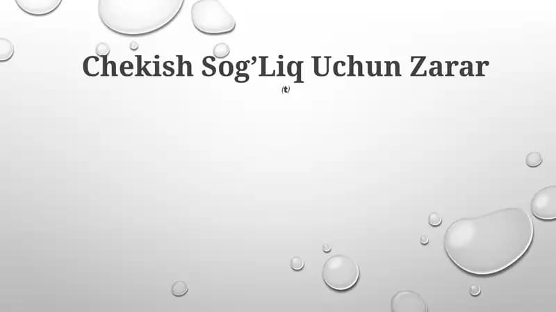 Chekish Sog'Liq Uchun Zarar