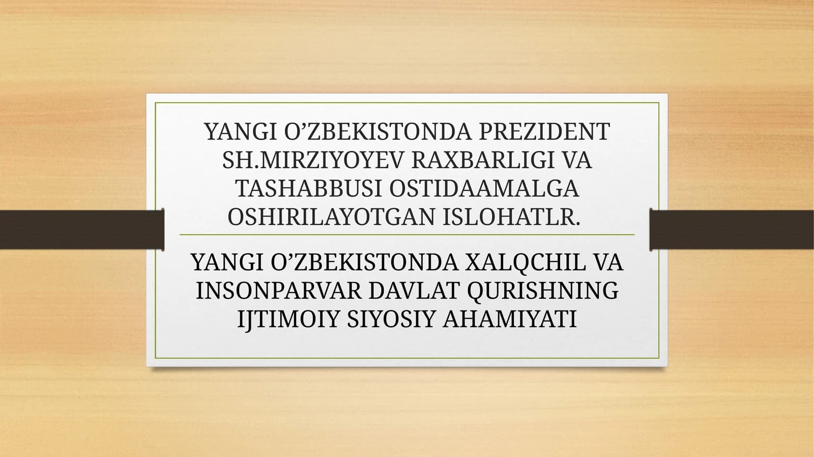 ANGI O’ZBEKISTONDA PREZIDENT SH.MIRZIYOYEV RAXBARLIGI VA TASHABBUSI OSTIDAAMALGA OSHIRILAYOTGAN ISLOHATLR.