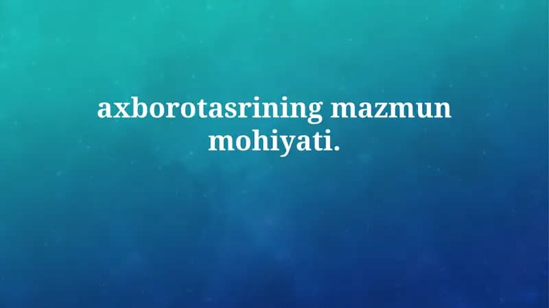 Axborot asri: Ta'rif va asosiy xususiyatlar