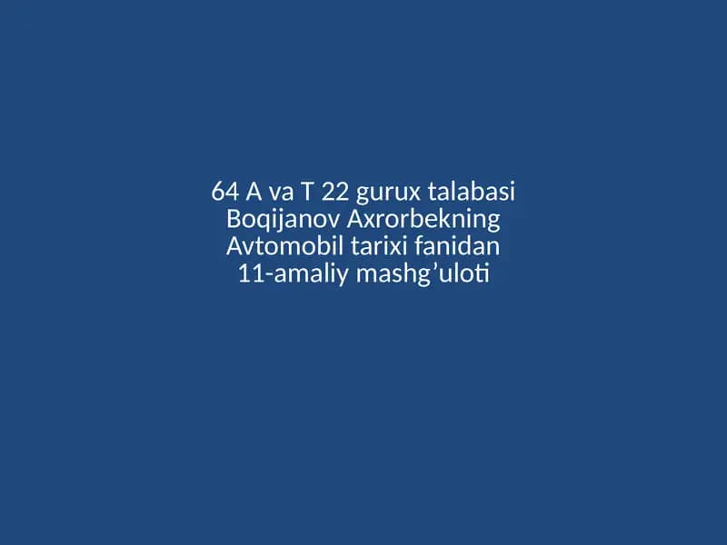 Elektromobil ko'p qancha yaxshi o'qilgan tema
