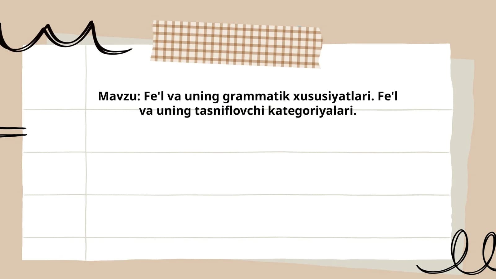 Fe'l va uning grammatik xususiyatlari