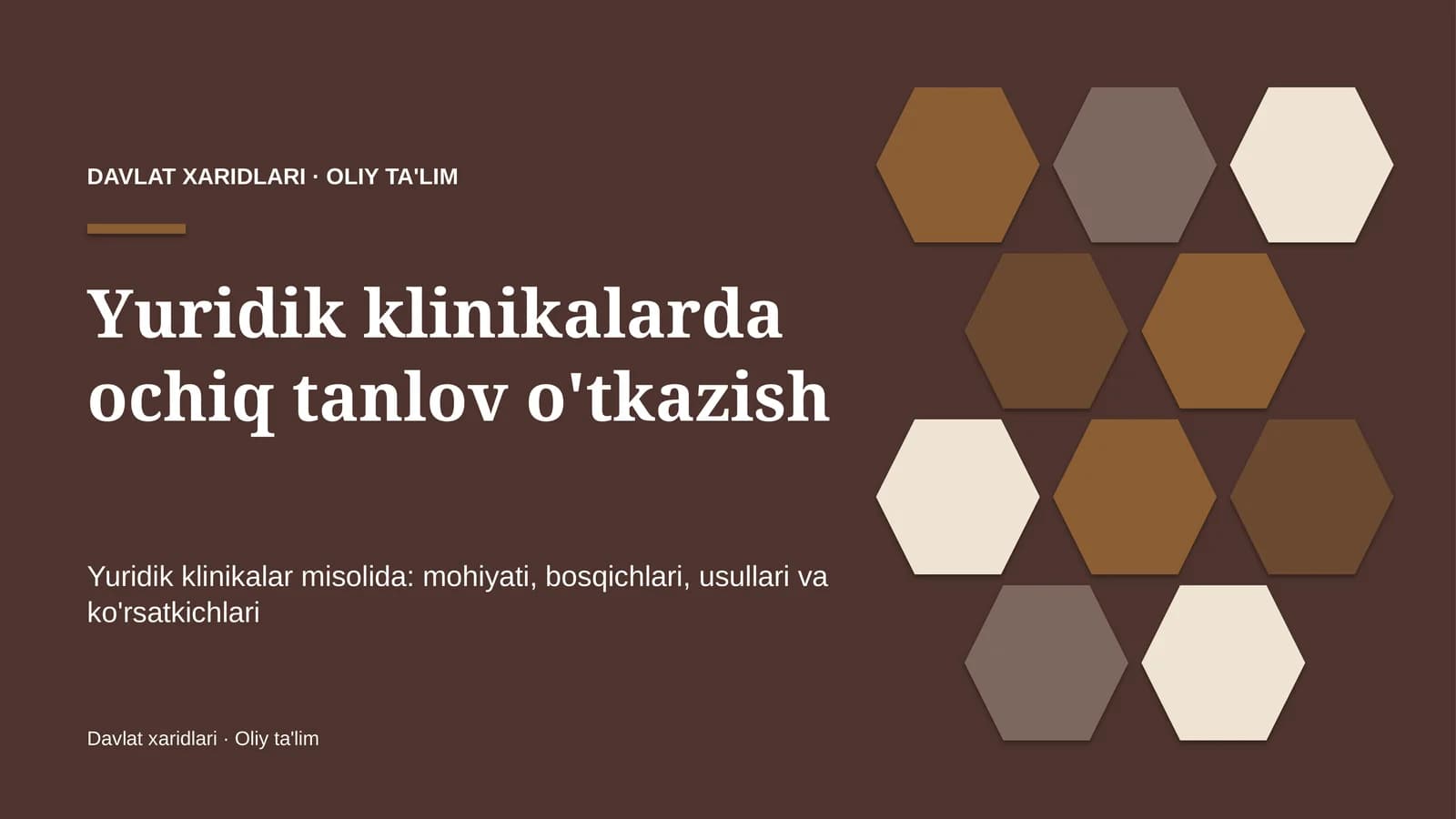 Yuridik klinikalarda ochiq tanlov o'tkazish