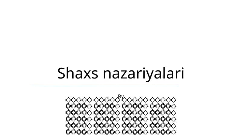 Shaxs nazariyalari