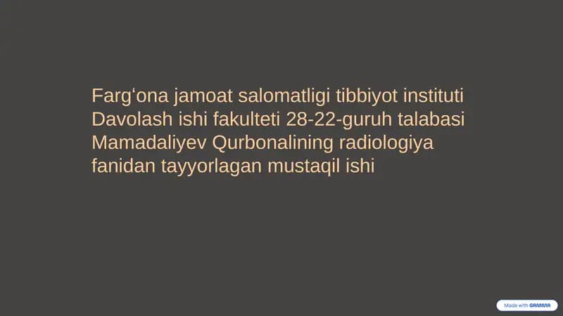 Endokrin Tizimi Radiologiyasi
