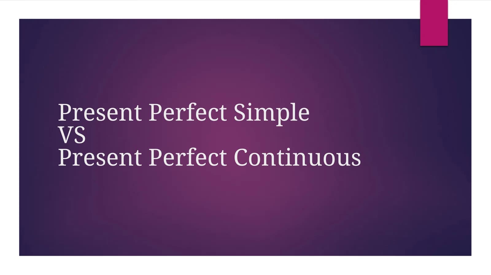 Present Perfect Simple