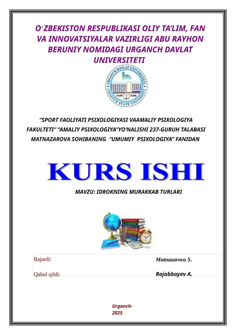 IDROKNING MURAKKAB TURLARI