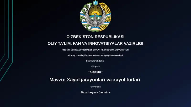Xayol jarayonlari va xayol turlari