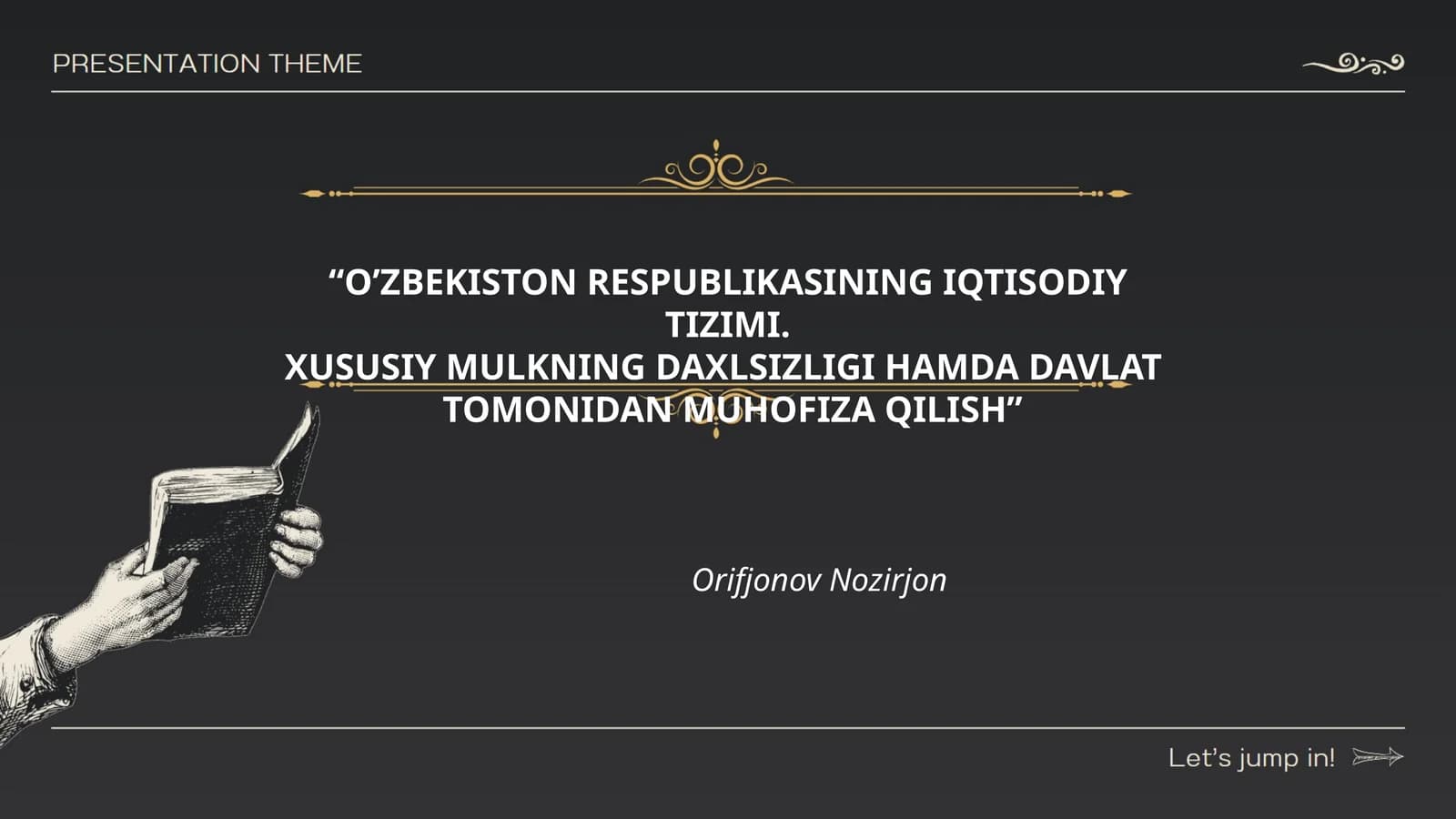 O'ZBEKISTON RESPUBLIKASINING IQTISODIY TIZIMI