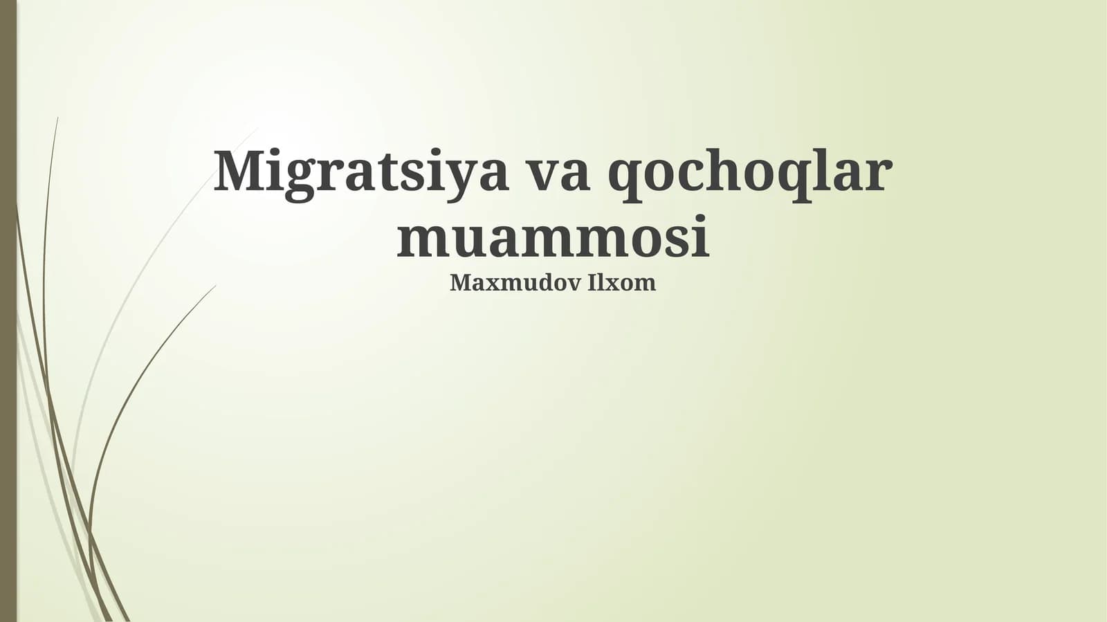 Migratsiya va qochoqlar muammosi