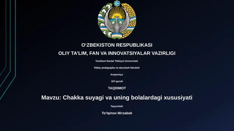 Chakka suyagi va uning bolalardagi xususiyati