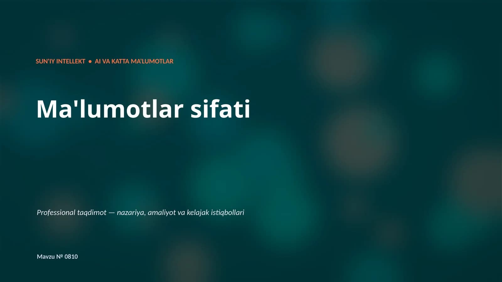 Professional taqdimot — nazariya, amaliyot va kelajak istiqbollari