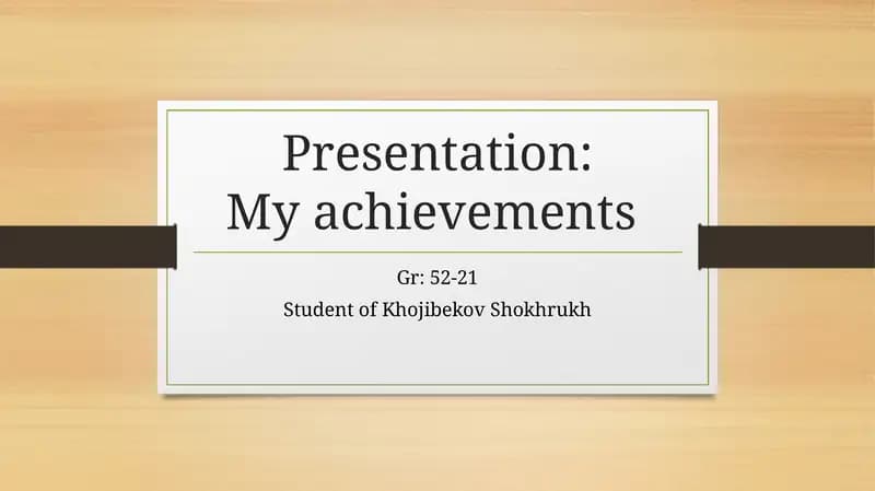 My achievements