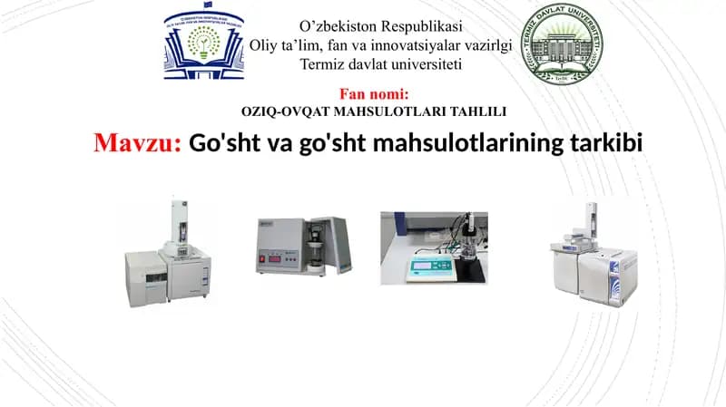 Go'sht va go'sht mahsulotlarining tarkibi