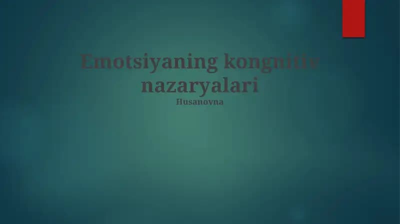 Emotsiyaning kongnitiv nazaryalari