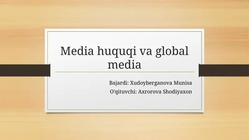 Media huquqi va global media