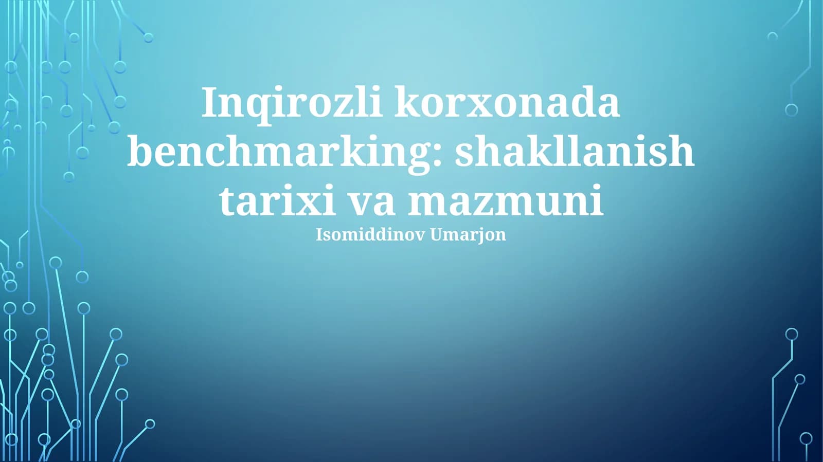 Benchmarking qiyin ahvoldagi korxonadagi o'rni: Tarixiy nazar