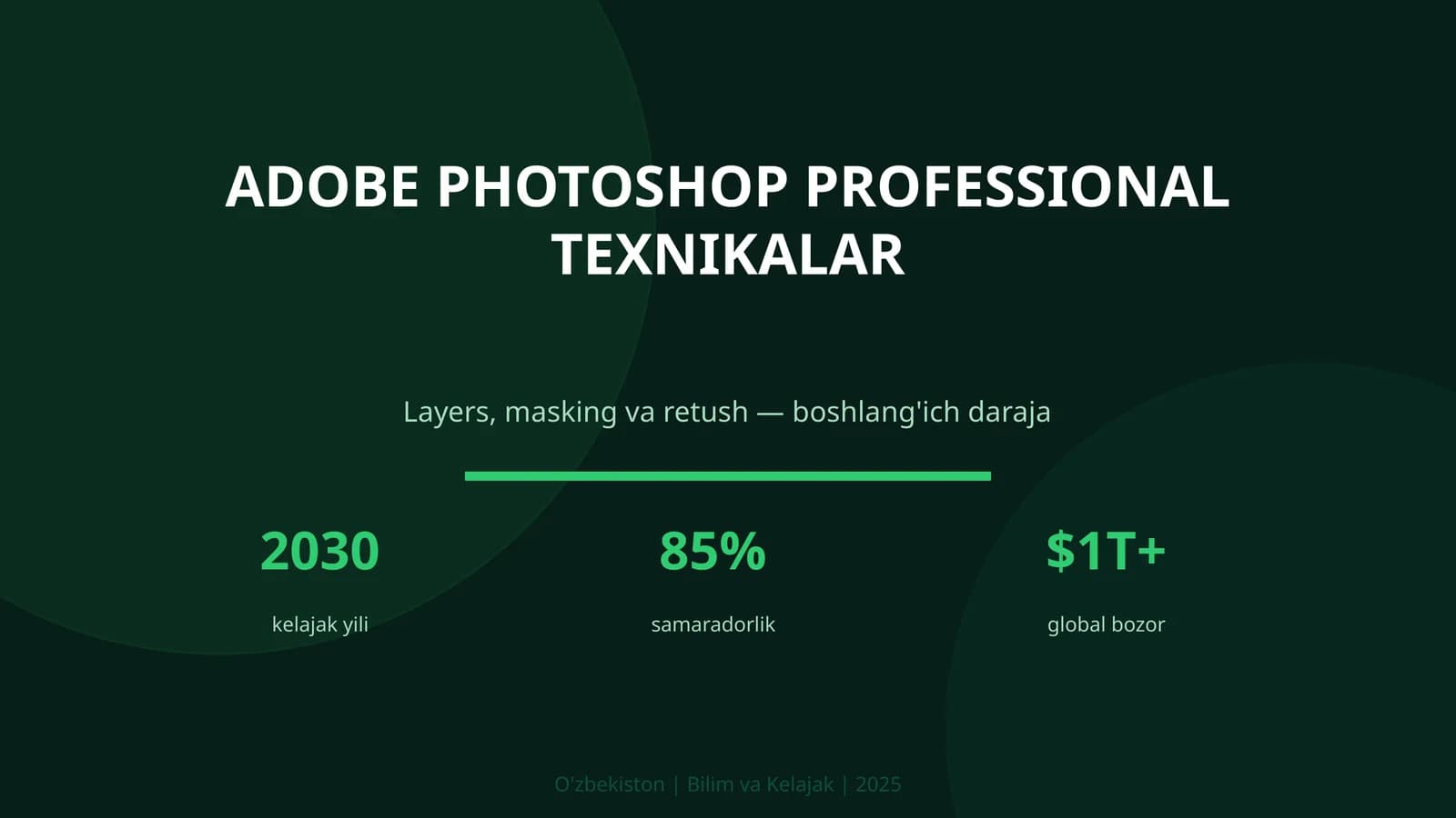 ADOBE PHOTOSHOP PROFESSIONAL TEXNIKALAR