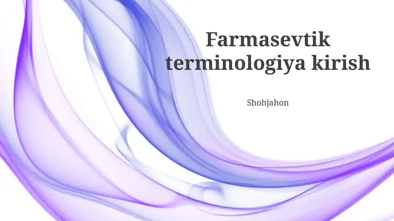 Farmasevtik terminologiya kirish