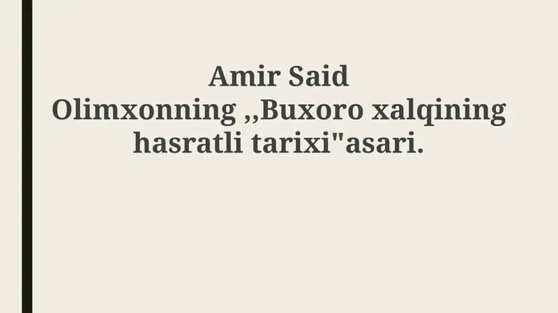 Buxoro xalqining qayg'uli tarixi